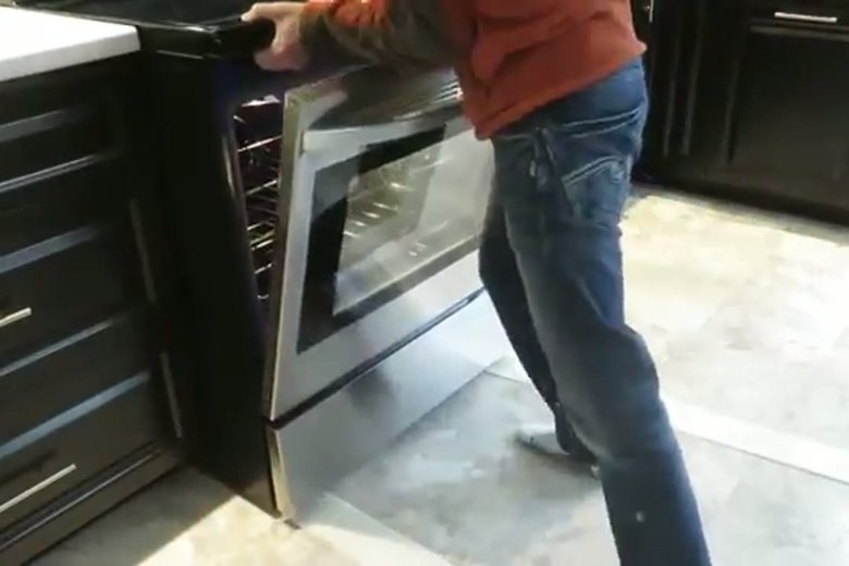 Easing a range out of the kitchen